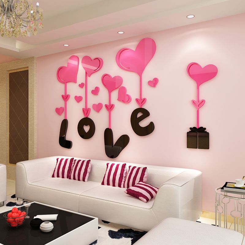 Tranh mica EPeBen dán tường nổi 3d hình Trái Tim Chữ Love decor trang trí Phòng Ngủ, Phòng Khách