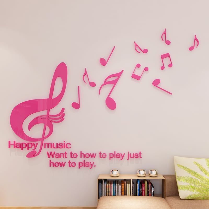 Tranh mica EPeBen dán tường nổi 3d Nốt Nhạc trang trí Phòng cho bé, Phòng khách