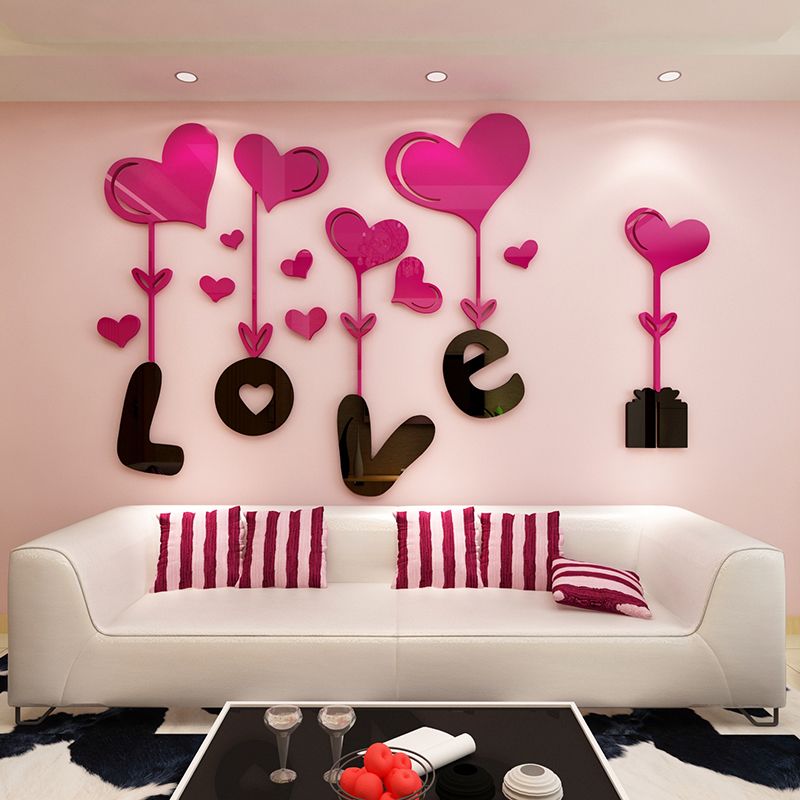 Tranh mica EPeBen dán tường nổi 3d hình Trái Tim Chữ Love decor trang trí Phòng Ngủ, Phòng Khách
