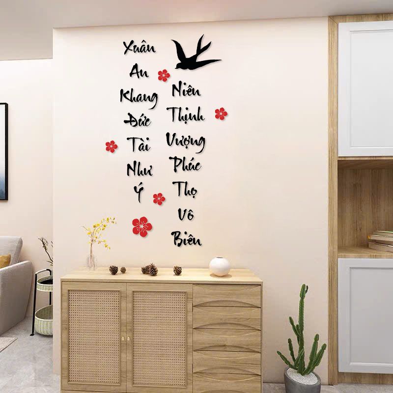 Tranh mica EPeBen dán tường nổi 3d hình Xuân An Khang decor Trang Trí Tết 2025