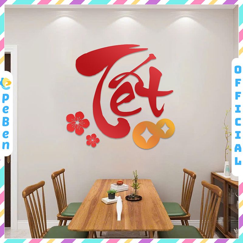 Tranh mica EPeBen dán tường nổi 3d hình TẾT decor Trang Trí Tết 2025