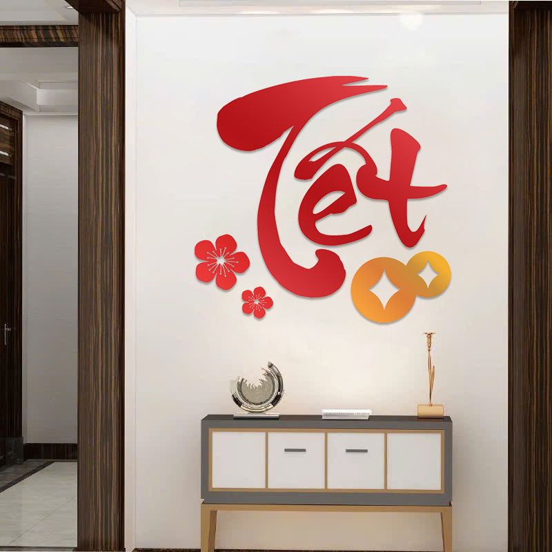 Tranh mica EPeBen dán tường nổi 3d hình TẾT decor Trang Trí Tết 2025