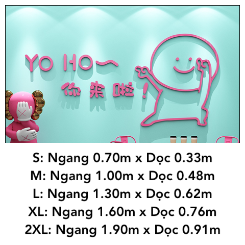 Tranh mica EPeBen dán tường nổi 3d hình Yo Ho decor trang trí Cửa Hàng, Chụp Ảnh