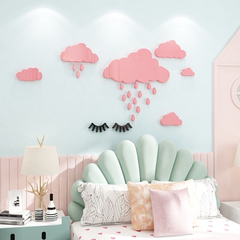 Tranh mica EPeBen dán tường nổi 3d hình dán tường đám mây dễ thương decor trang trí lớp học, mầm non, mẫu giáo
