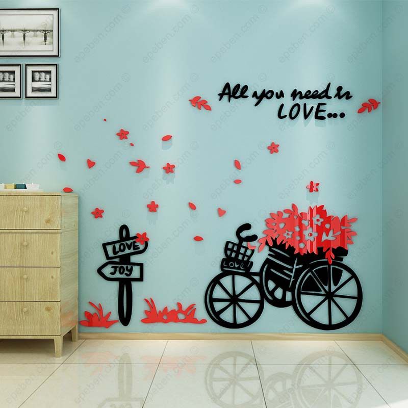Tranh mica EPeBen dán tường nổi 3d hình yêu là cho đi decor trang trí quán ăn, nhà hàng, phòng ngủ, nail