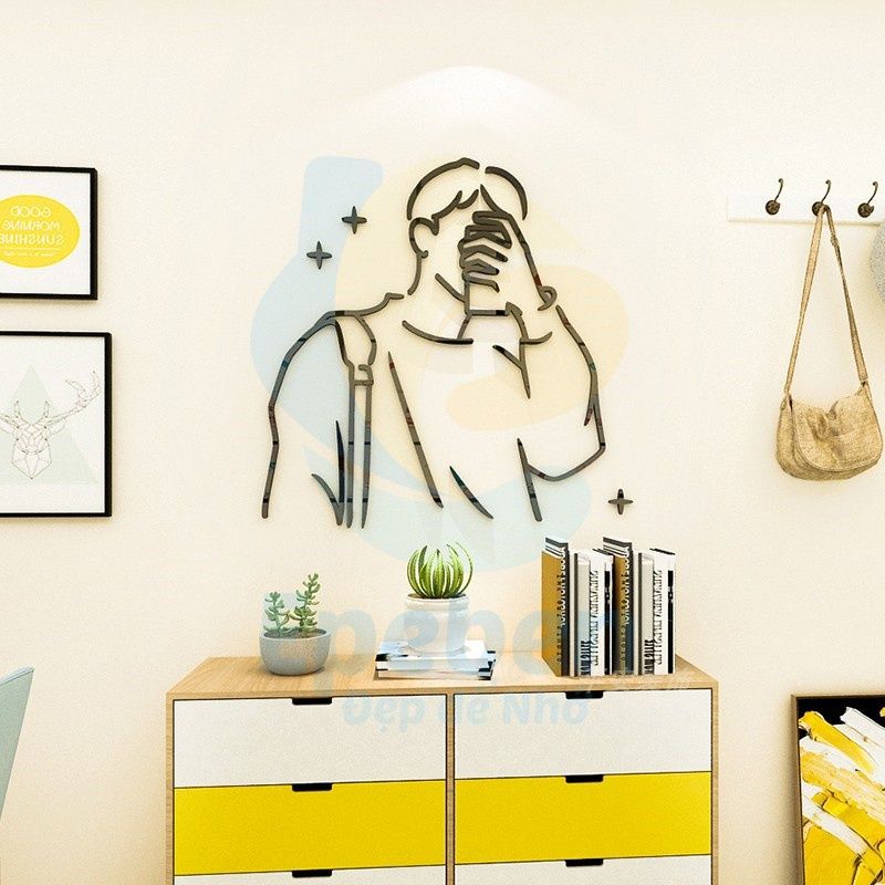 Tranh mica EPeBen dán tường nổi 3d hình chàng trai decor trang trí phòng khách, phòng ngủ, phòng cưới