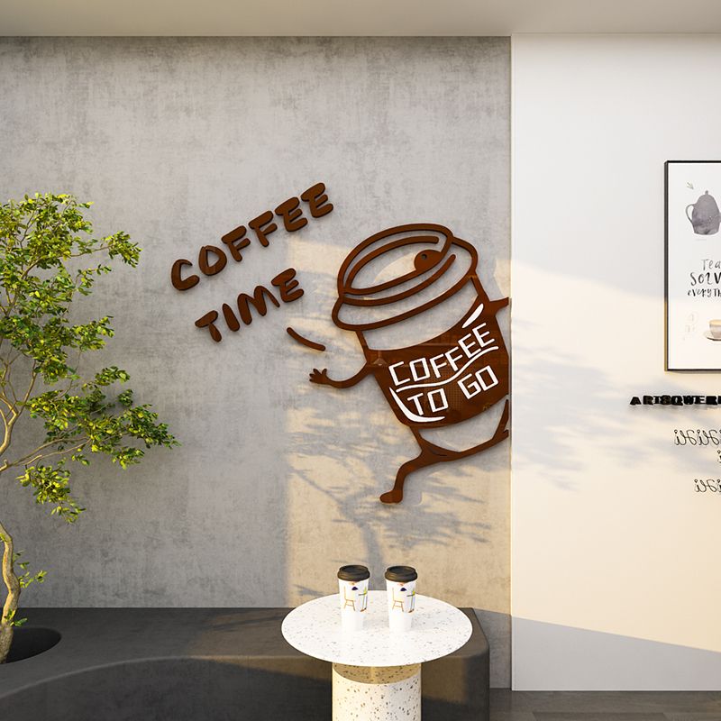 Tranh Mica 3d Dán Tường Chủ Đề Quán Coffee, Trang Trí Quán Cafe, Quán Nước, Quán Trà Tranh