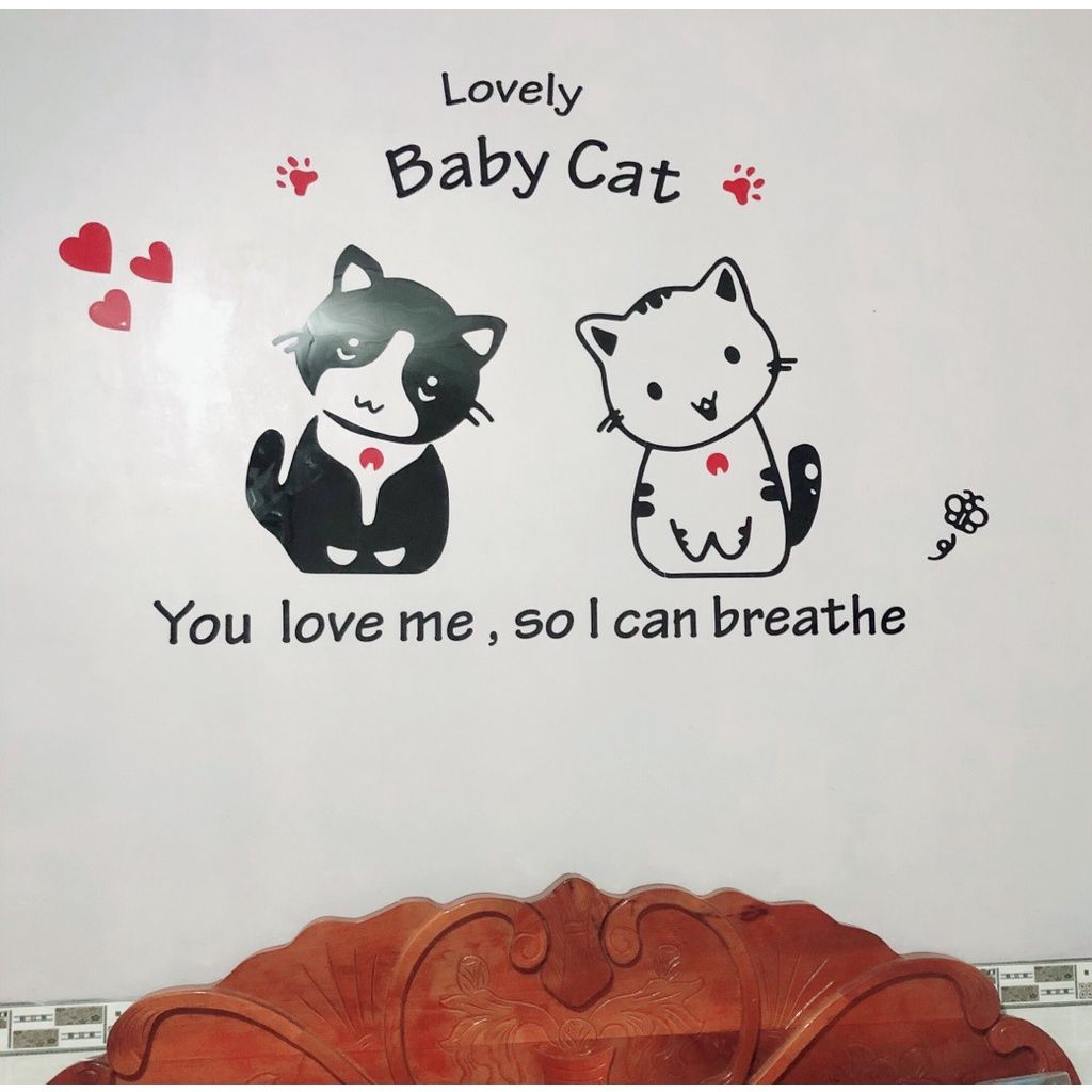 Tranh mica EPeBen dán tường nổi 3d hình baby cat decor trang trí mầm non, phòng cho bé