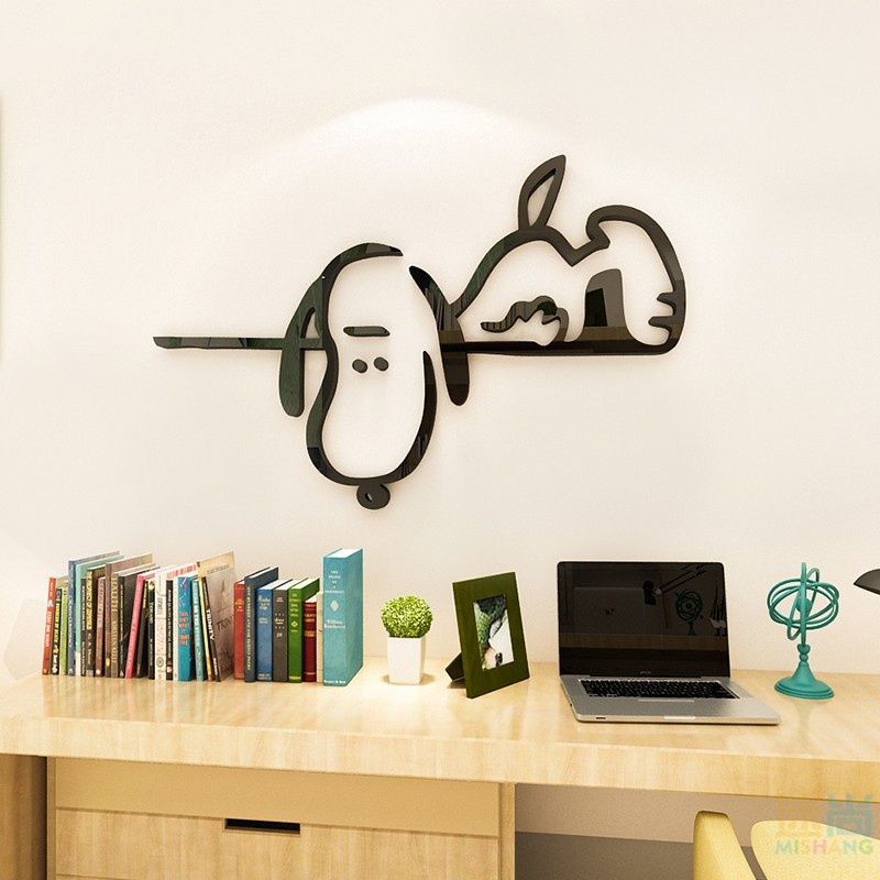 Tranh mica EPeBen dán tường nổi 3d hình Thước snoopy & friend decor trang trí phòng cho bé, Trường mầm non, cửa hàng