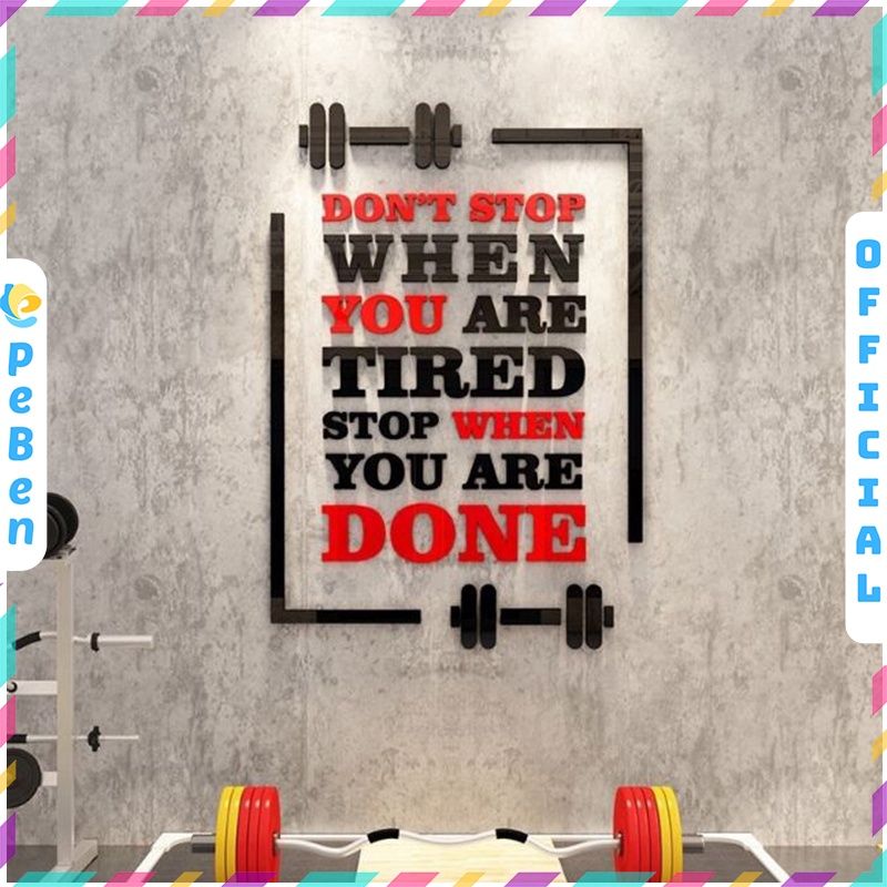 Tranh mica EPeBen dán tường nổi 3d hình chữ động lực cổ vũ tinh thần décor decor trang trí phòng tập gym, fitness