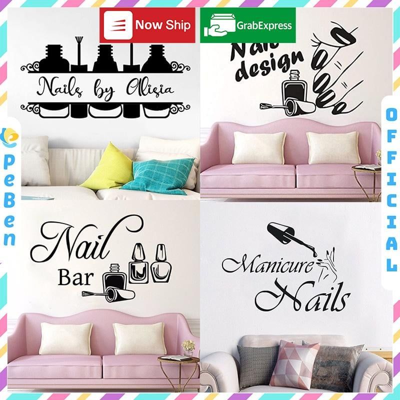 Tranh mica EPeBen dán tường nổi 3d hình sơn móng tay Nail Beautiful decor trang trí Tiệm Nail, Spa làm đẹp