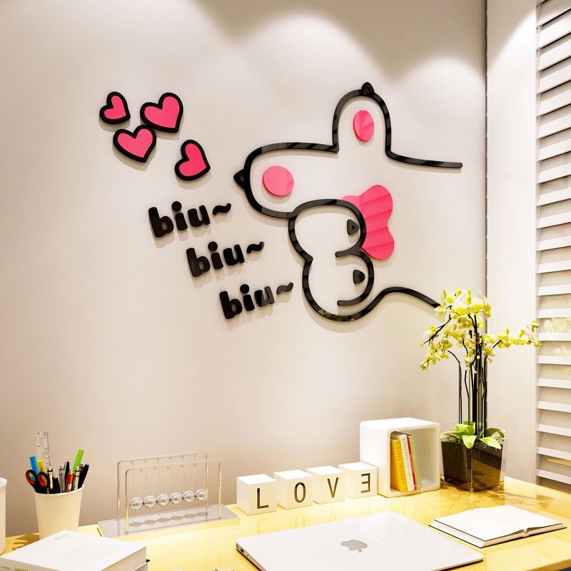 Tranh mica EPeBen dán tường nổi 3d hình bàn tay chân mèo bắn thả tim decor trang trí mầm non, phòng cho bé