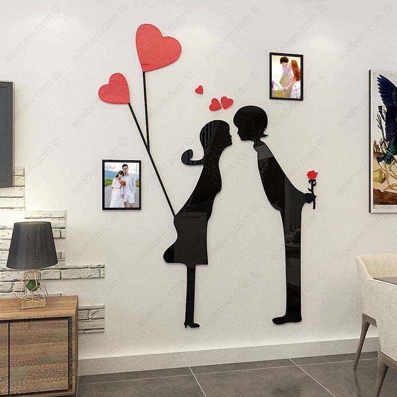 Tranh mica EPeBen dán tường nổi 3d hình ảnh kỷ niệm hẹn hò decor trang trí phòng khách, phòng làm việc