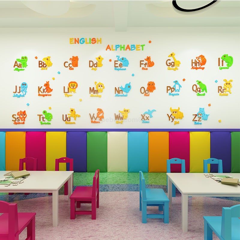 Tranh mica EPeBen dán tường nổi 3d hình bảng chữ cái tiếng anh decor trang trí mầm non, phòng cho bé