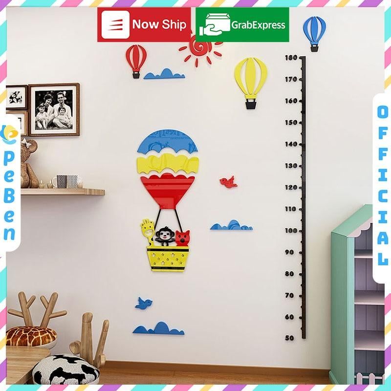 Tranh mica EPeBen dán tường nổi 3d hình Thước trong lòng đại dương đo chiều cao cho bé decor trang trí phòng cho bé