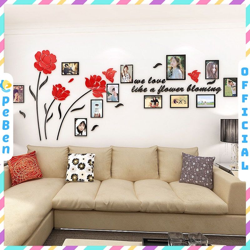 Tranh mica EPeBen dán tường nổi 3d hình khung ảnh chủ đề gia đình family decor trang trí phòng khách, nhà cửa