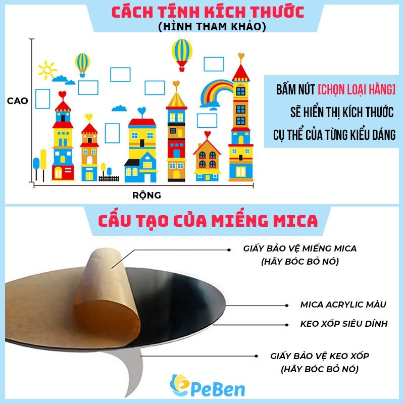 Tranh mica EPeBen dán tường nổi 3d hình dán tường đám mây dễ thương decor trang trí lớp học, mầm non, mẫu giáo