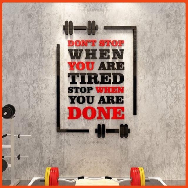 Tranh mica 3d dán tường mẫu tranh tạo động lực tập gym, trang trí phòng gym, fitness, yoga