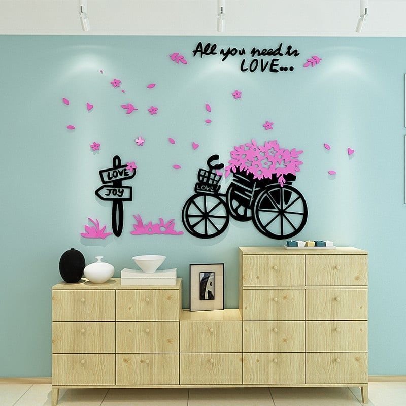 Tranh mica EPeBen dán tường nổi 3d hình yêu là cho đi decor trang trí quán ăn, nhà hàng, phòng ngủ, nail