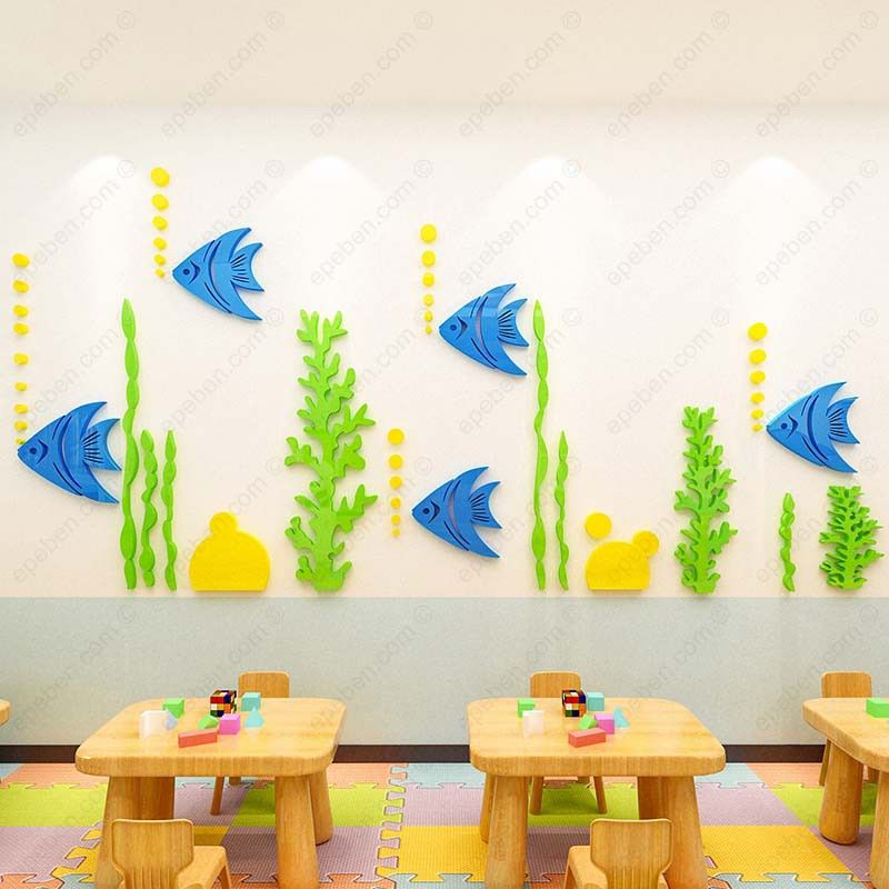 Tranh mica EPeBen dán tường nổi 3d hình dưới đáy đại dương decor trang trí mầm non, phòng cho bé