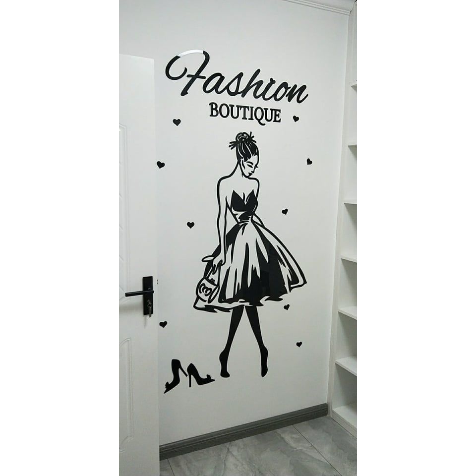 Tranh mica EPeBen dán tường nổi 3d hình Fashion decor trang trí shop thời trang váy, áo, giày, shop phụ kiện