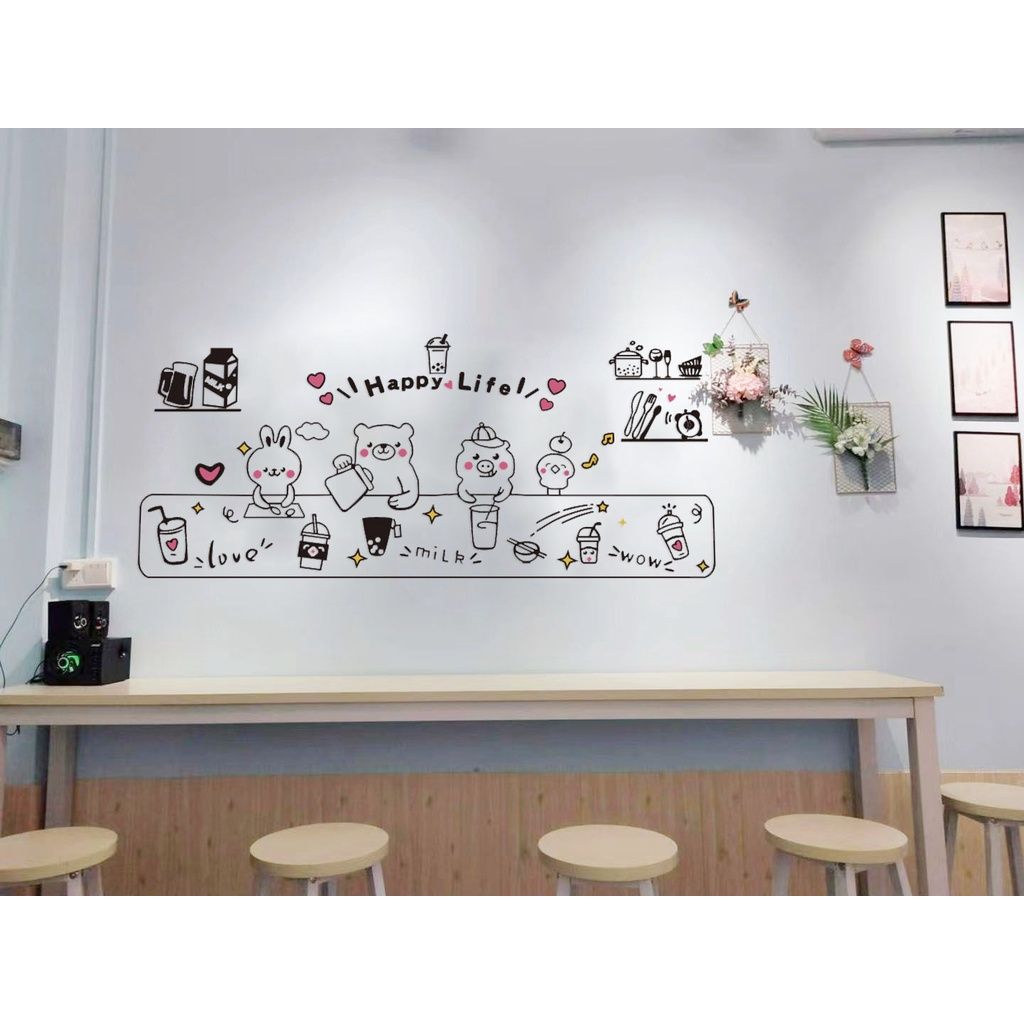 Tranh Mica trang trí Bếp của động vật phòng bếp, nhà hàng, phòng ăn