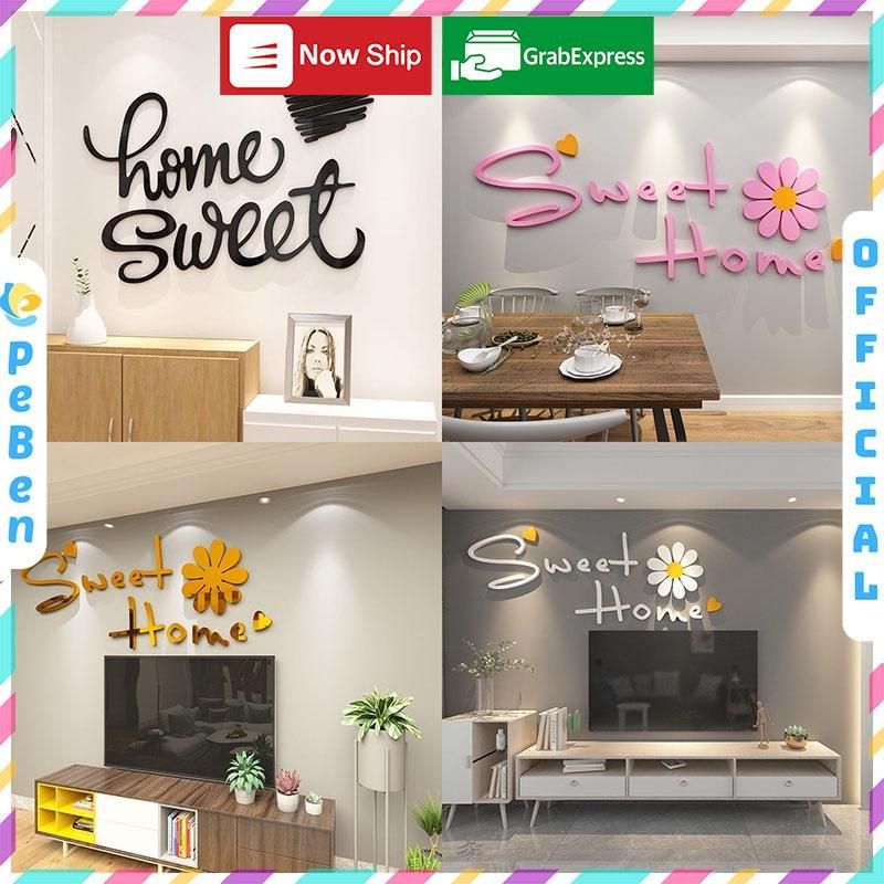 Tranh mica EPeBen dán tường nổi 3d hình Sweet Home decor trang trí nhà cửa, phòng khách, phòng ngủ