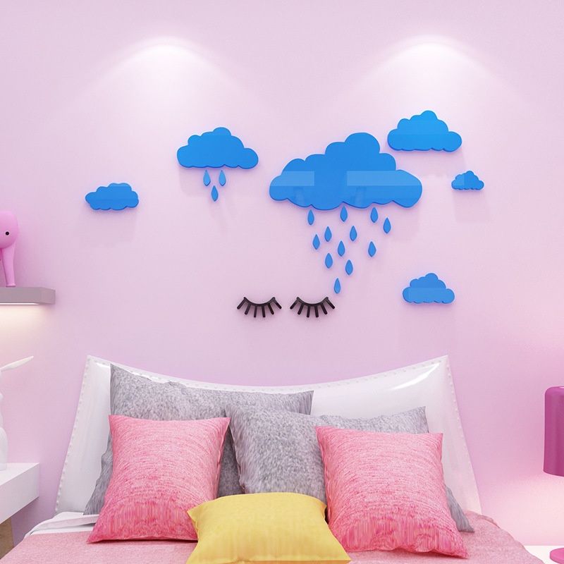 Tranh mica EPeBen dán tường nổi 3d hình dán tường đám mây dễ thương decor trang trí lớp học, mầm non, mẫu giáo
