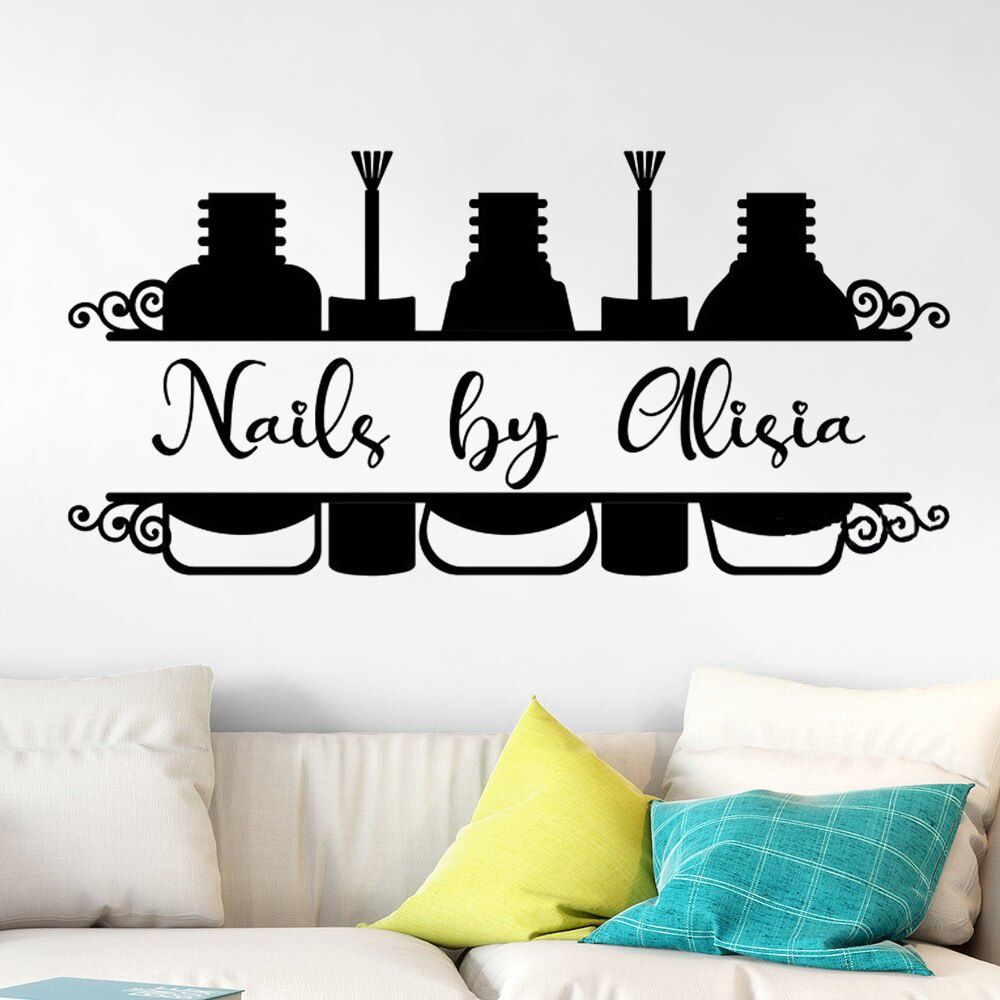 Tranh mica EPeBen dán tường nổi 3d hình sơn móng tay Nail Beautiful decor trang trí Tiệm Nail, Spa làm đẹp