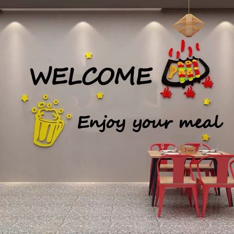 Tranh mica 3d dán tường các mẫu tranh ly bia, nâng cốc, trang trí quán nhậu, đồ nướng, quán lẩu