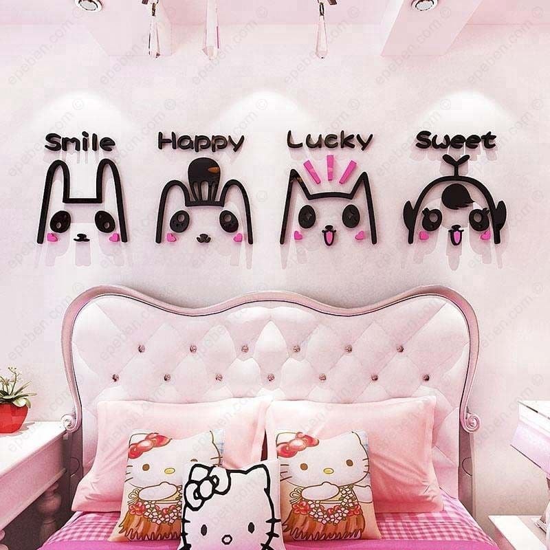 Tranh mica EPeBen dán tường nổi 3d hình biểu cảm dễ thương decor trang trí mầm non, phòng cho bé