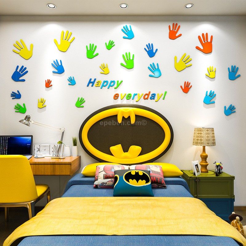 Tranh dán tường mica 3d decor khổ lớn hạnh phúc mỗi ngày trang trí mầm non, mẫu giáo, phòng cho bé