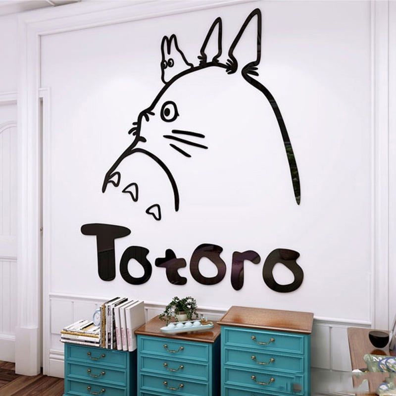 Tranh mica EPeBen dán tường nổi 3d hình totoro decor trang trí mầm non, phòng cho bé