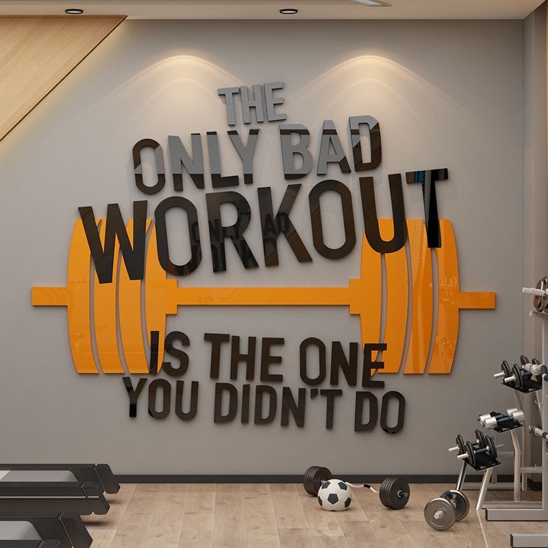 Tranh mica 3d dán tường mẫu tranh thông điệp động lực tập gym trang trí phòng tập fitness