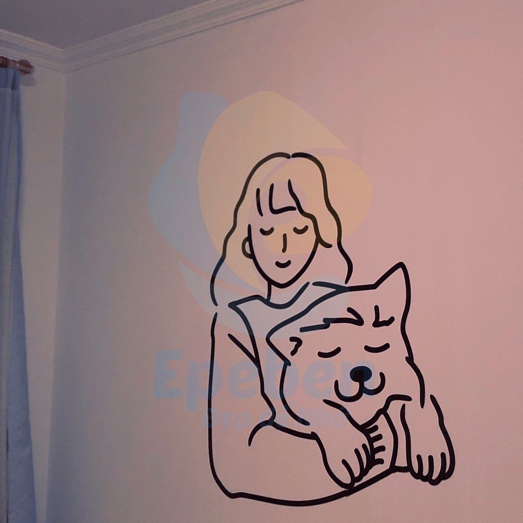 Tranh mica EPeBen dán tường nổi 3d hình tranh cô gái dễ thương decor trang trí, phòng ngủ, phòng cưới