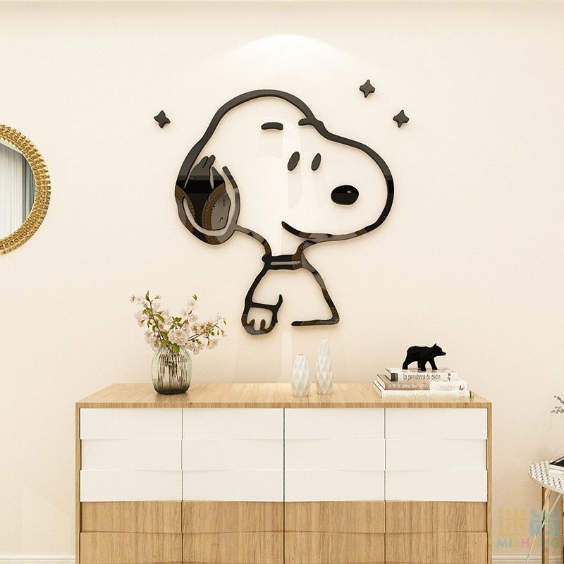 Tranh mica EPeBen dán tường nổi 3d hình Thước snoopy & friend decor trang trí phòng cho bé, Trường mầm non, cửa hàng