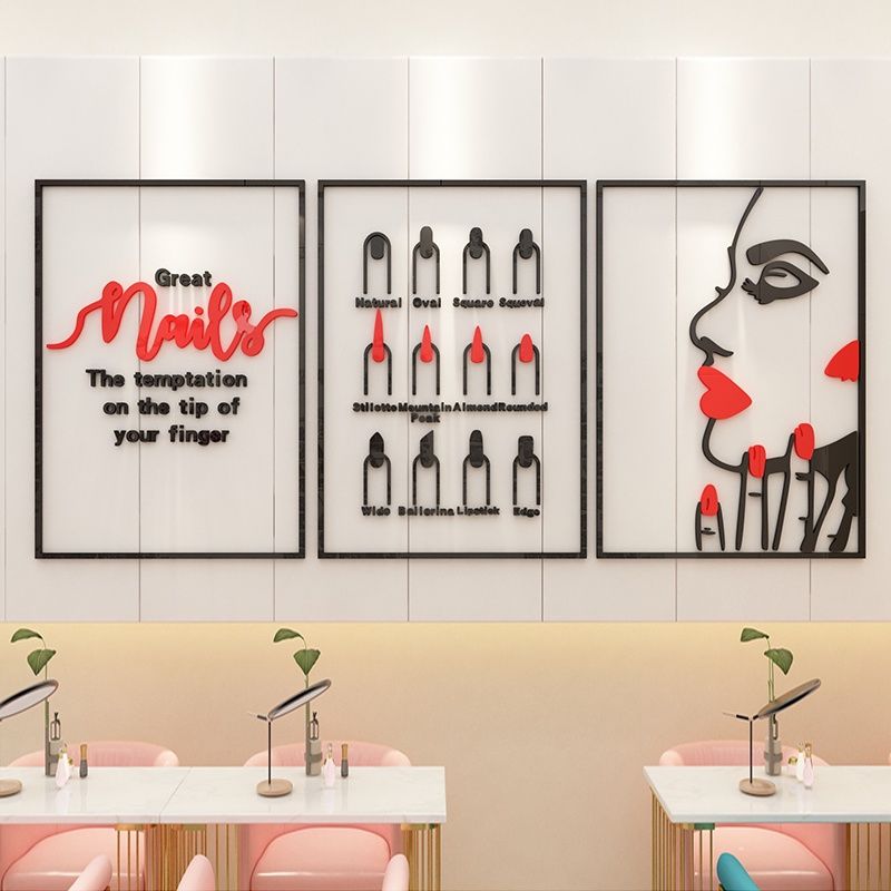 Tranh mica 3d dán tường các mẫu tranh trang trí tiệm nail, làm móng, spa làm đẹp