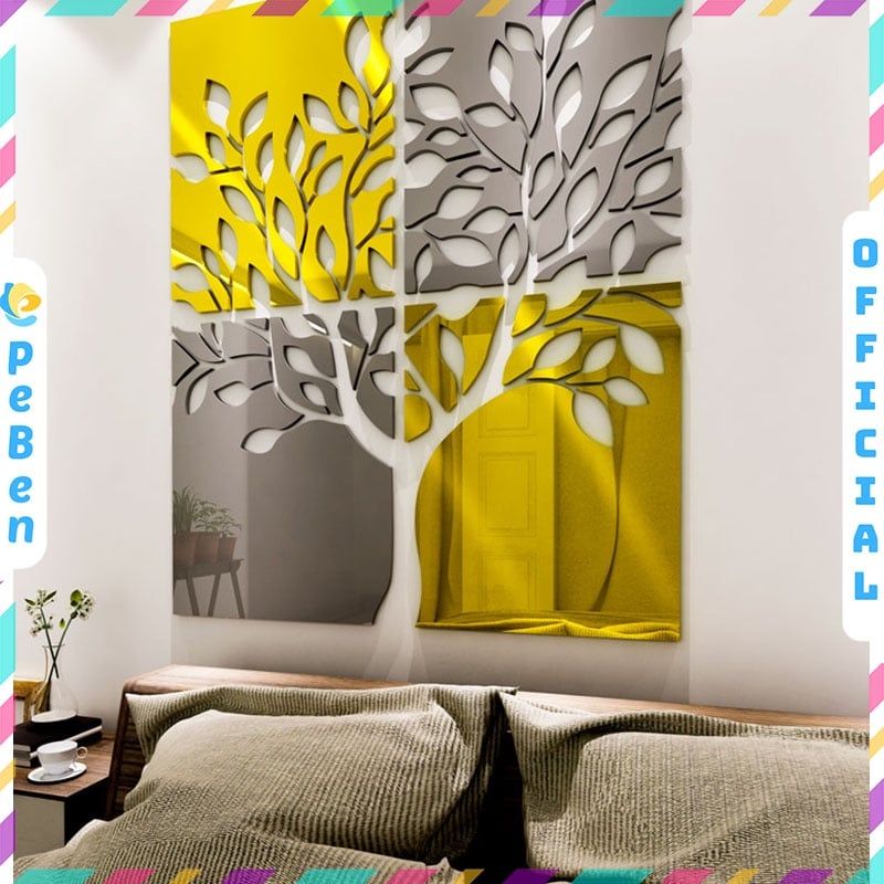 Tranh mica EPeBen dán tường nổi 3d hình cây phong cách hiện đại decor trang trí phòng khách, nhà cửa
