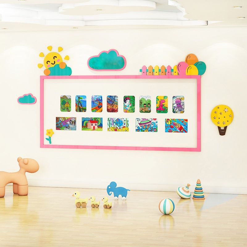 Tranh Mica 3d Dán Tường Bảng Trưng Bày Tranh Của Các Bé Trang Trí Mầm Non, Mẫu Giáo