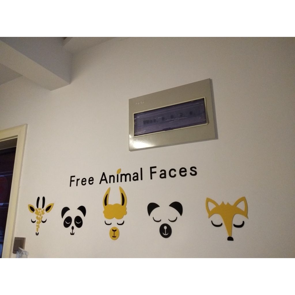 Tranh mica EPeBen dán tường nổi 3d hình hoạt hình mặt thú animal faces phong cách bắc âu trang trí phòng khách, nhà cửa