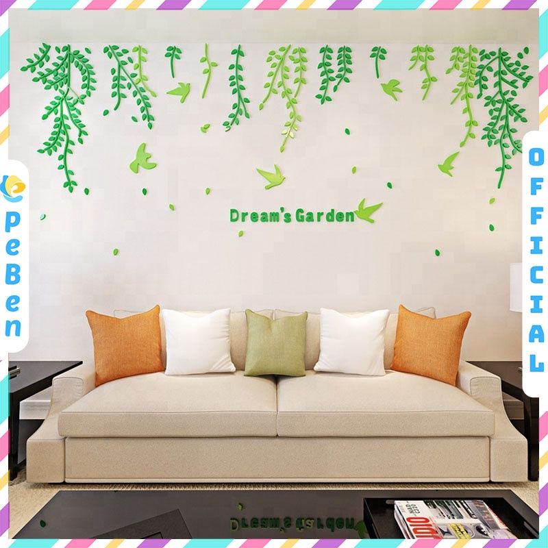 Tranh mica EPeBen dán tường nổi 3d hình khu vườn trong mơ decor trang trí phòng khách, phòng ngủ
