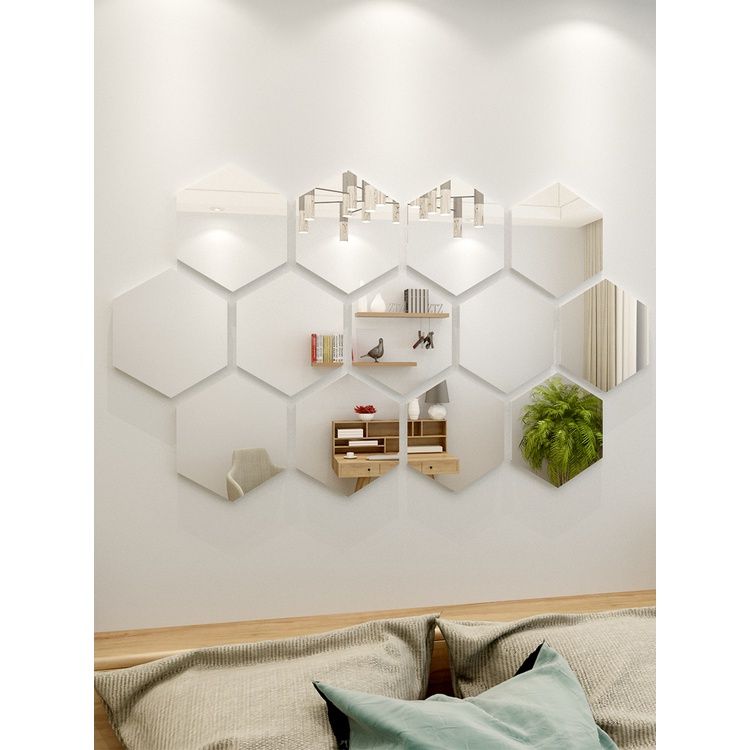 Tranh mica EPeBen dán tường nổi 3d hình Tráng gương sang trọng decor trang trí phòng khách, cửa hàng