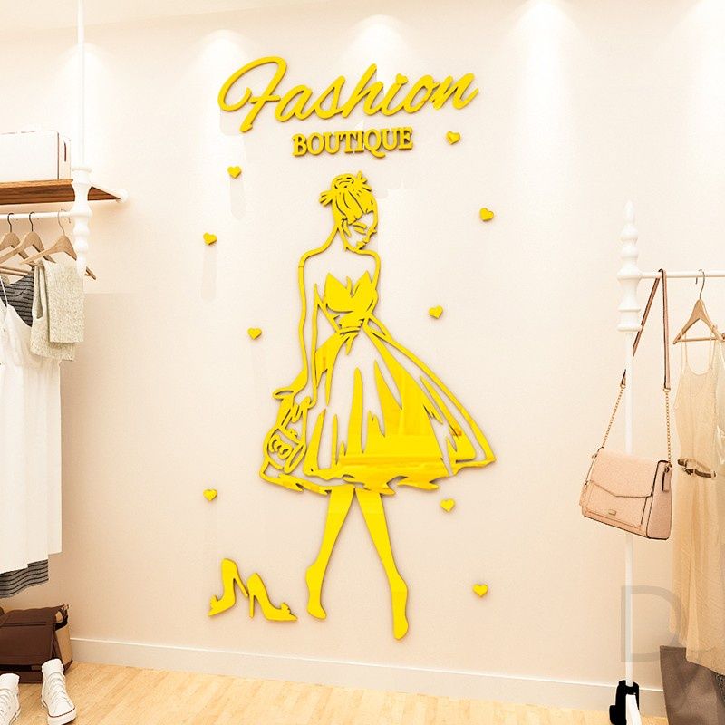 Tranh mica EPeBen dán tường nổi 3d hình Fashion decor trang trí shop thời trang váy, áo, giày, shop phụ kiện