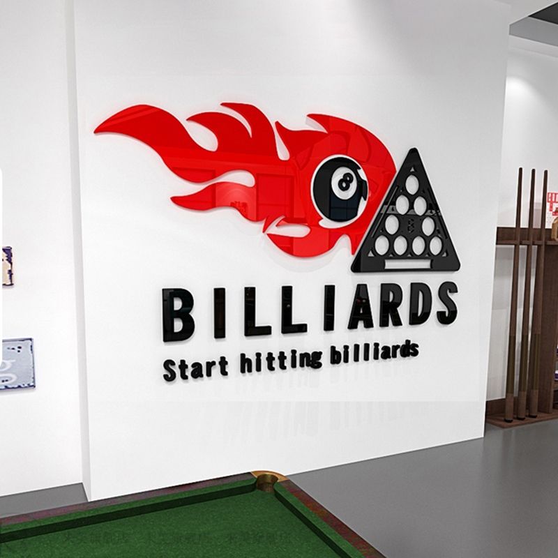 Tranh mica 3d dán tường mẫu tranh trang trí quán Bi-a, Billiard, Clb Bida, Cơ Thủ