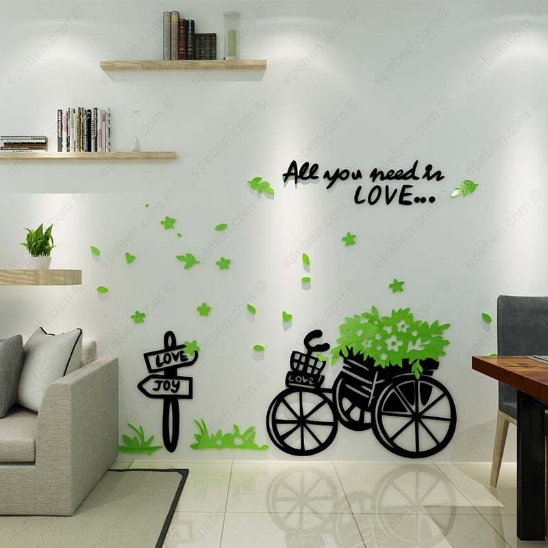 Tranh mica EPeBen dán tường nổi 3d hình yêu là cho đi decor trang trí quán ăn, nhà hàng, phòng ngủ, nail