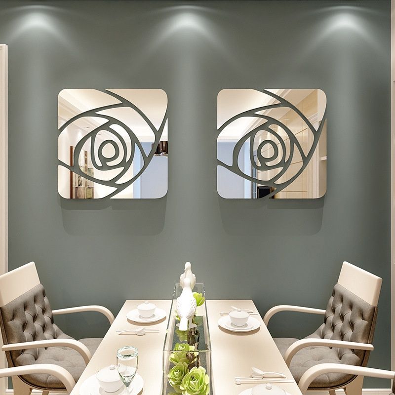 Tranh mica EPeBen dán tường nổi 3d hình Hoa hồng nghệ thuật decor trang trí phòng khách, phòng ngủ, nhà hàng