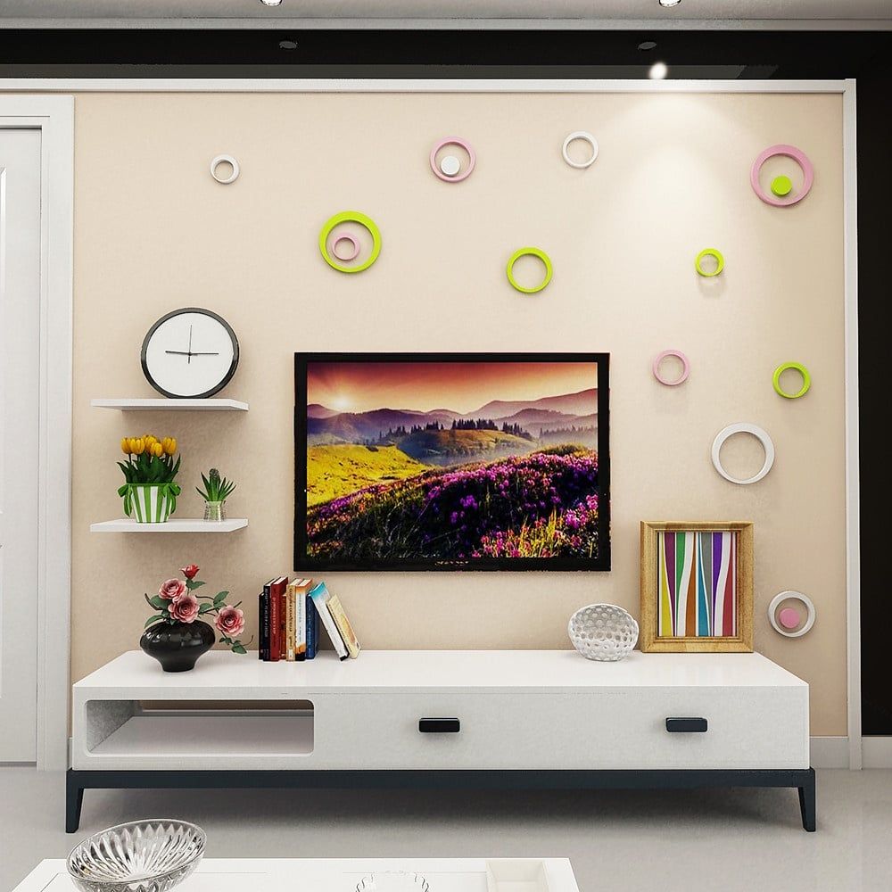 Tranh mica EPeBen dán tường nổi 3d hình hình tròn, trái tim, decor trang trí tường nhà, phòng khách, cửa hàng, quán café