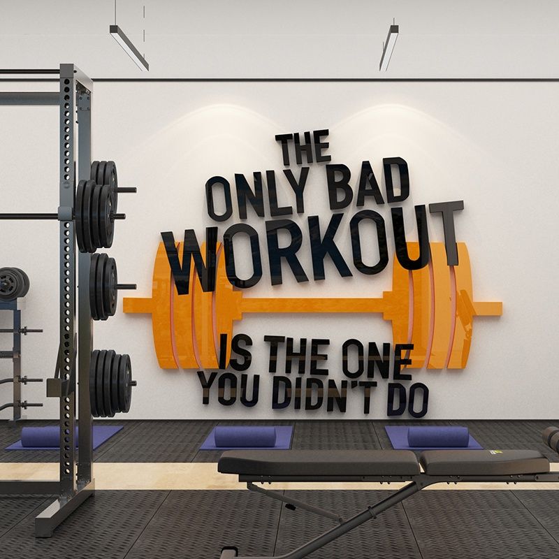 Tranh mica 3d dán tường mẫu tranh thông điệp động lực tập gym trang trí phòng tập fitness