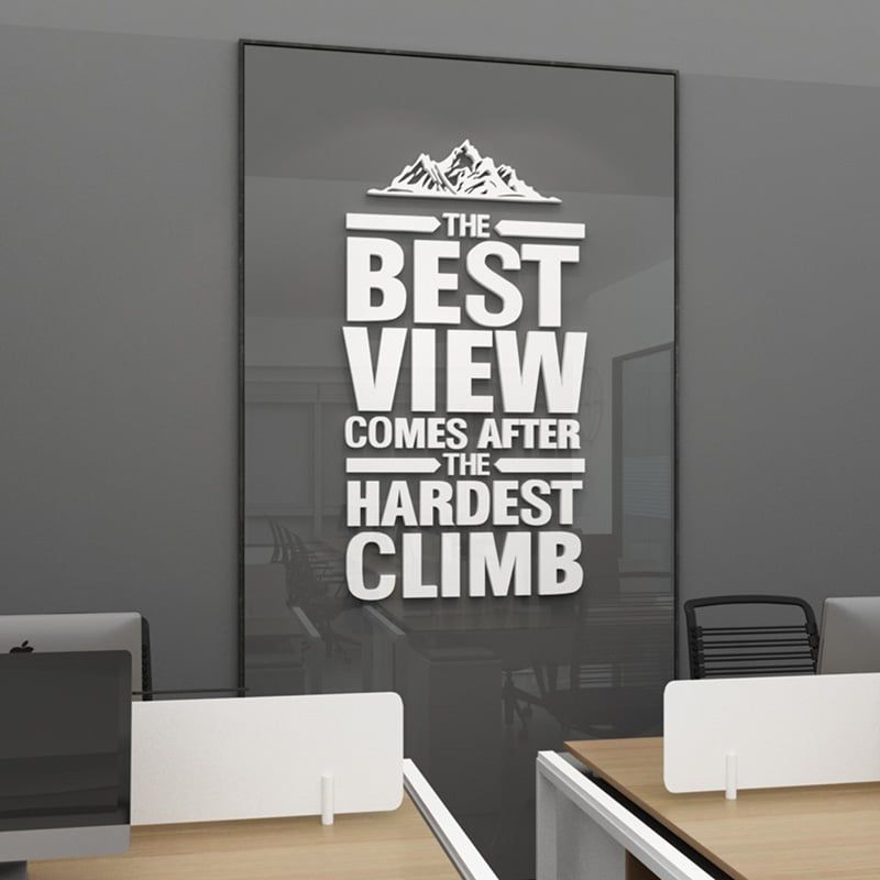 Tranh Mica 3d Dán Tường IDEA, STARTUP, BEST VIEW Trang Trí Văn Phòng Làm Việc, Phòng Tập Gym