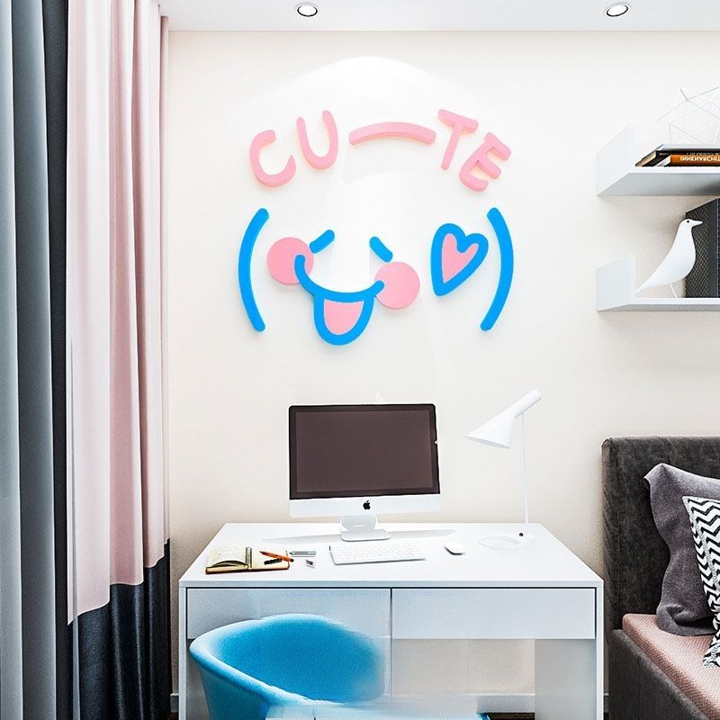 Tranh Mica 3d Dán Tường Các Biểu Tượng Cảm Xúc Trang Trí Quán Trà Sữa, Cafe, Trà Chanh